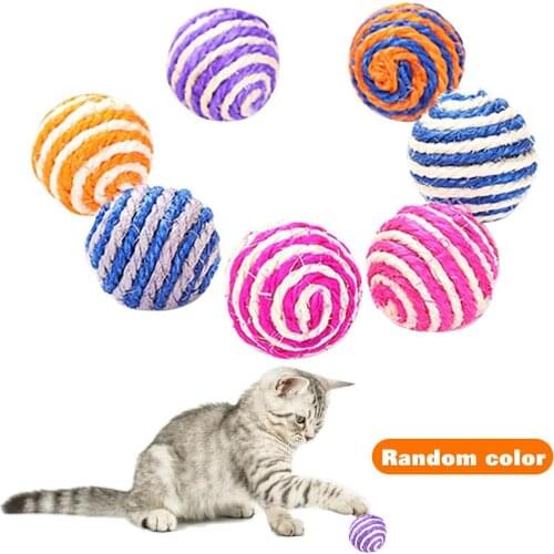 Natural Sisal Ball Cat Scratching Posts Toys Ball Mouse Style Cat Toys Interactive Pet Cats Scratching Board Random Color