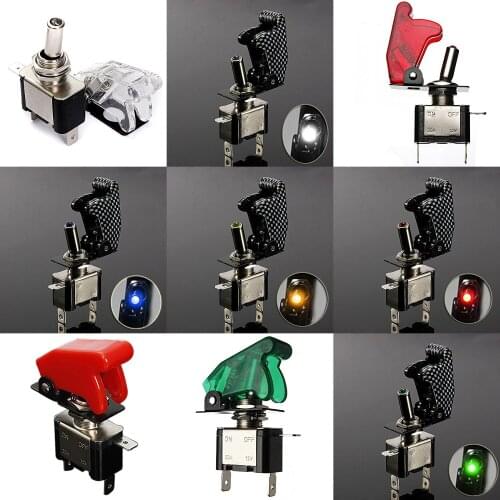New12V 20A Inverter Rocker Switch Lever On / Off LED ON-OFF SPST + COVER Auto Car-Dark red