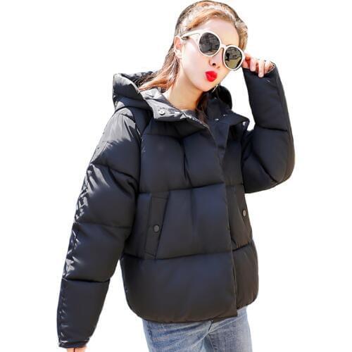 2019 Cotton Parkas Solid New Womens Hooded Winter Loose Cotton padded Jacket Winter Jackets Women