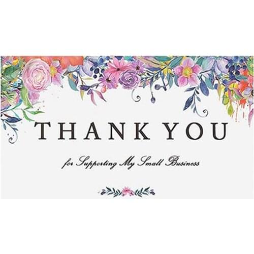 10-50pcs Floral Thank you Card Wedding Party Invitation Greeting Envelopes Card DIY Blank Inside Folding Stationery Message Card