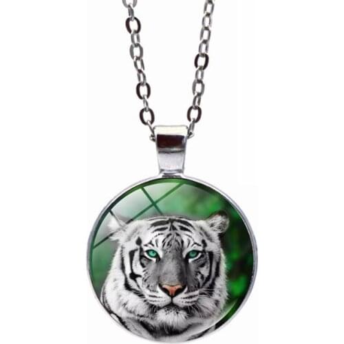 Customize Picture Necklaces Crystal Tiger Pendant Necklaces Animal King Chain Fashion Metal Male DIY For Necklace Picture Chain
