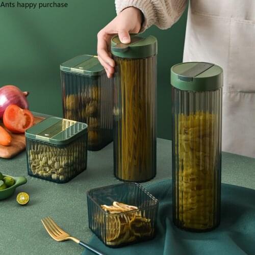 Translucent Sealed Jar 3-piece Set Acrylic Food Storage Tank Plastic Storage Box Moisture-proof Storage Bottle Desktop Organizer