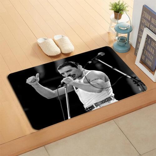 Custom Freddie Mercury Doormat Floor/Bath/Kitchen/Beach Mat Flannel Sponge Fabric 3D Printed Shaggy Decoration For Bedroom