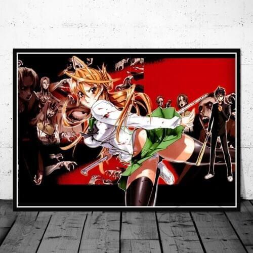 Highschool Of The Dead Japanese Anime Posters And Prints Canvas Painting Wall Art Picture Modern Decorative Home Decor Obrazy