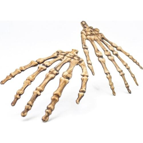 Halloween Horror Props Plastic Skeleton Hand Realistic 1:1 Ratio Hand Bone Skeleton Haunted House Decoration Party Accessories