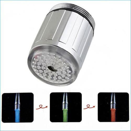 RGB led faucet lights lamp,3 color kitchen basin mixer tap Aerators,led water faucet light interface,J14176
