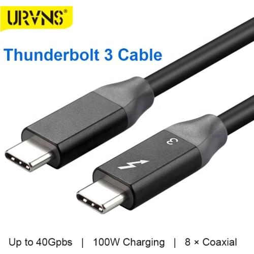 URVNS 40Gbps/5K/100W Thunderbolt 3 USB C Cable, 20V/5A Cable Support Single 5K 60hz or 2X 4K 60hz Monitor, USB-C Docking Station