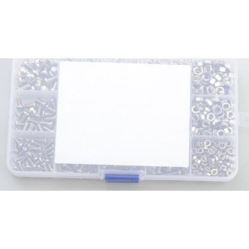 304 stainless steel Screws Philips Pan Head Screws Set M3 M4 M5 With Bolt Nut Lock Flat Machine Screws Assortment Kit 500pcs/set