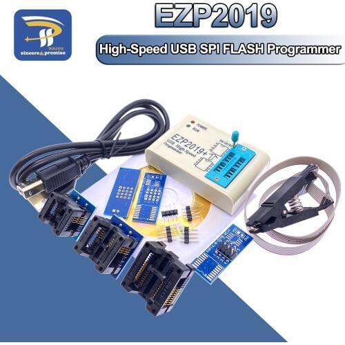 Newest Version EZP2019 High-speed USB SPI Programmer Support24 25 93 EEPROM 25 Flash BIOS Chip Full Set With Adapter Socket