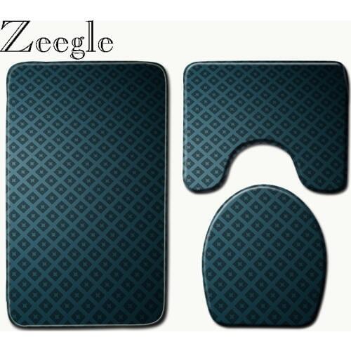 Zeegle Bath Mats Bathroom Decor Bathroom CarpetS Absorbent Toilet Mat Bath Rugs Non-slip Shower Mats Bathroom Rug Set