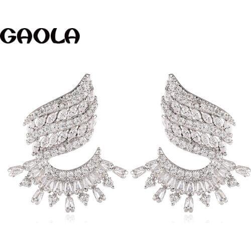 GAOLA Geometric Clear Cubic Zirconia Dangle Earrings for Women Party Fashion Jewelry GLE9129