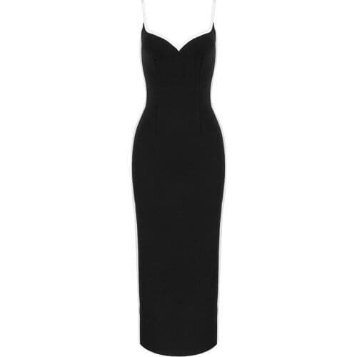 Women Dress Bandage Black V Neck Long Sexy Bodycon Dress Women Autumn Winter Long Dress