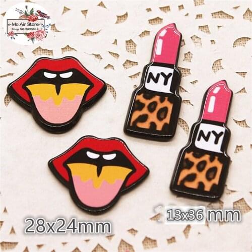10pcs Resin planar kawaii red mouth/lipstick flat back Art Decoration Charm Craft DIY hair bow center accessories