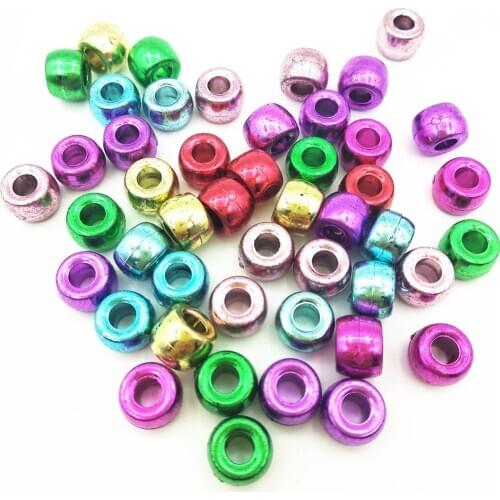 115pcs 9x6mm Beads 4mm Hole for Jewelry Making DIY Bracelet Necklace Hair Braids LY15