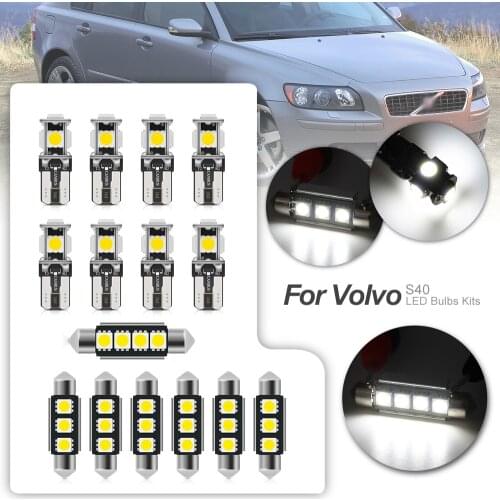 15pcs White Car LED Light Bulbs Interior Package Kit For 2004 2005 2006 Volvo S40 Step/Courtesy Door Map Lamp No Error