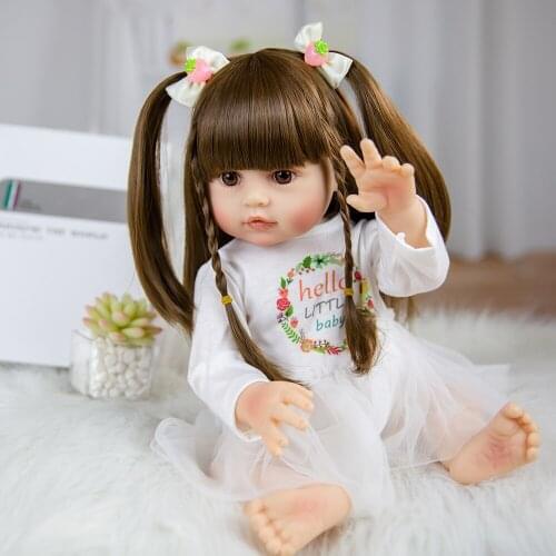 2021 Princess Silicone Dolls 22 Inch Lifelike Newborn Toddler Dolls Toy Kids Playmate Birthday Gift