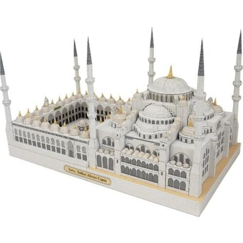 Blue Mosque Sudan 3D Paper Model DIY Building Educational Parent-Child Manual Folding Toy