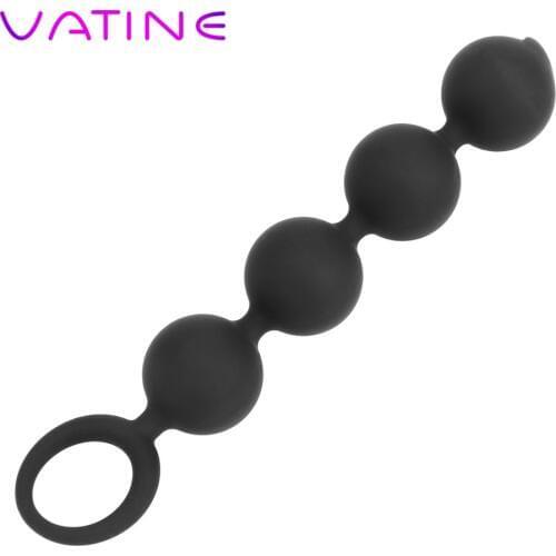 VATINE Anal Plug with Pull Ring 4 Balls Anal Beads G-spot Silicone Sex Toys for Women Men Butt Plug Prostate Massage Sex Product