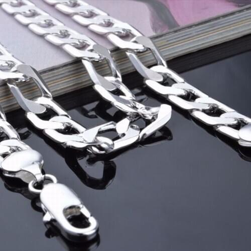16-24Inch Width 8mm Rock Punk Necklace Fashion Link Figaro Chains Necklaces For Men Women Hip Hop Jewelry