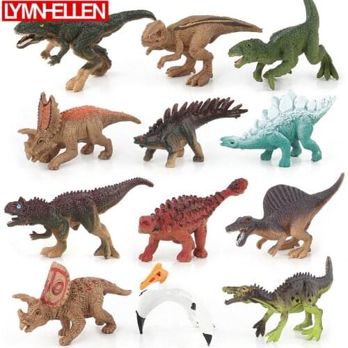 1 Set of 12pcs Ancient Dinosaur Toys Action Figure Home Decoration PVC Model Figurine Education Children Q Version Toys Gifts