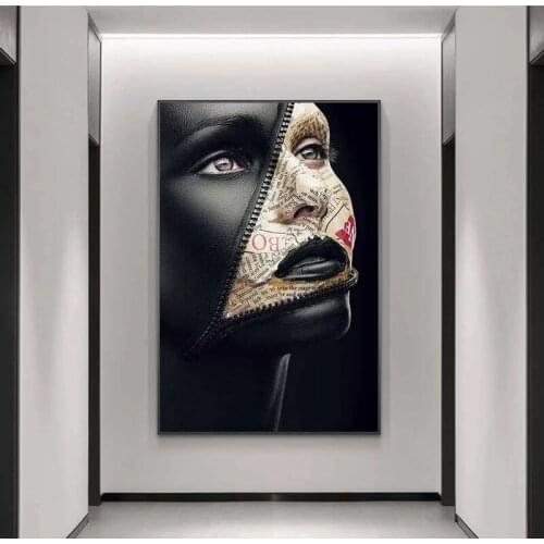 Newspaper Cover Face Creative art Posters Sexy Model Canvas Paintings On the Wall Art Makeup Pictures Wall Decoration Cuadros