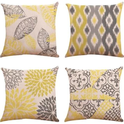 Geometric Floral Tropical plant leaves Printed Pillow Case Cover Square cotton line Pillowcase Decorative Throw Cover For Home