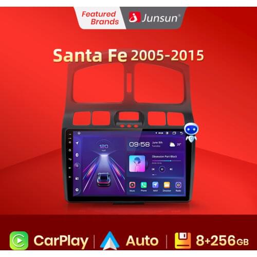 Junsun V1 2G+32G Android 10 For Hyundai Classic Santa Fe 2005-2015 Car Radio Multimedia Video Player Navigation GPS 2 din dvd