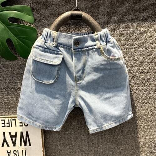 2 3 4 5 6 Years Toddler Boys Shorts Summer New Arrival Korean Casual Denim Shorts For Boy Elastic Waist Baby Child Shorts Pants