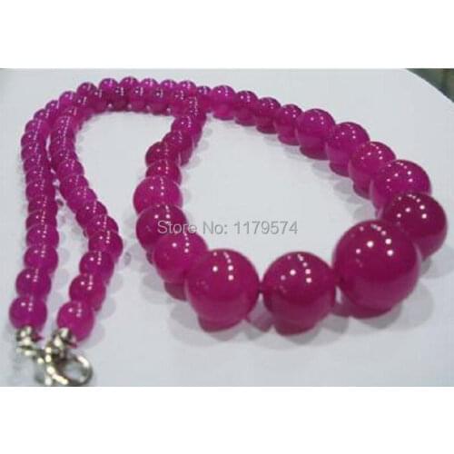 Hot Fashion and charming 6-14mm Brazilian Rose Chalcedony Necklace Fashion Jewelry Making Design Christmas gifts 18'' AAA Q0740