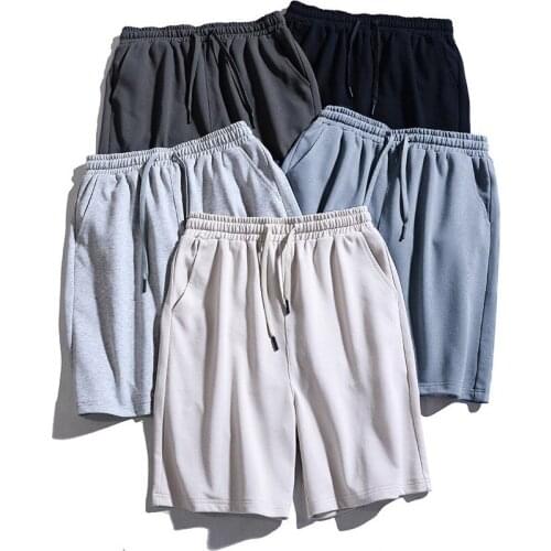 New Mens Sports Shorts Loose Beach Pants Outdoor Fall Summer Trend All-match Elastic Waist Lace-up Cotton Color -40