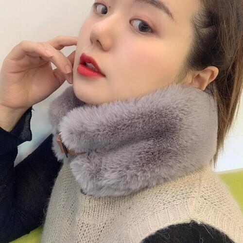 Autumn and winter womens faux fox fur scarf female thicken warm soft fur scarf TB1041