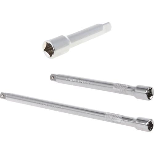 3/8" Long Short Drive Extension Bar Set Adapter Socket Ratchet Wrench Extender Connecting Rod Hand Adjustment Tools