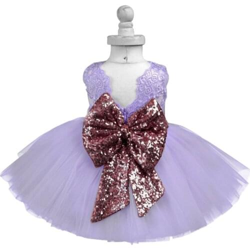 Gorgeous Baby Girls Party Dress Infant Lace Tutu Tulle Christening Gowns Childrens Event Dresses With Big Bow Kids Clothes 2 5T