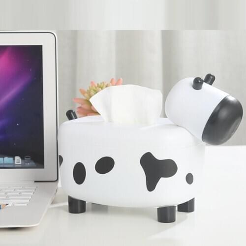 Simple Creative Cute Home Calf Tissue Box Living Room Tea Table Paper Towel Two In One with Teeth Suction Box