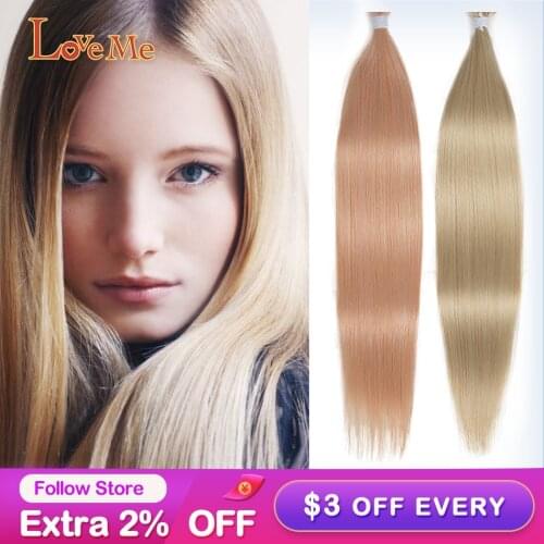 LOVE ME 24 inch Long Straight Hair Bundles Brown Synthetic Hair Weave Ponytail HairExtensions High Temperature Fiber