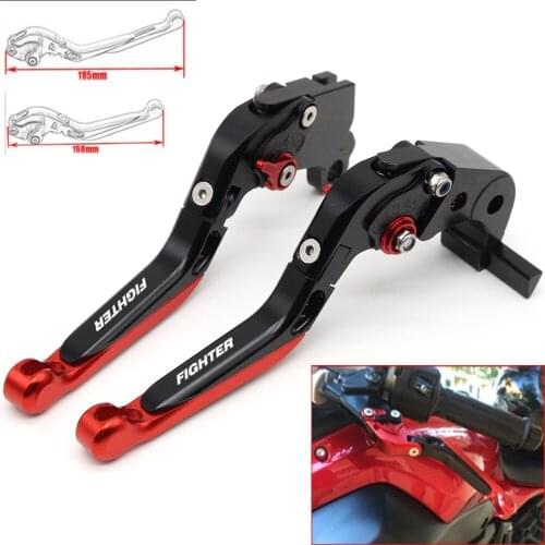 Motorcycle CNC Adjustable Foldable brake Clutch Levers for Ducati STREETFIGHTER 848 2012-2015 with Logo (FIGHTER)