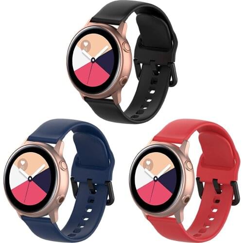 EiEuuk 20mm for Samsung Galaxy Watch Active/Active 2 & Galaxy Watch 3 40mm/41MM /42mm / 44mm Soft Silicone Replacement Watchband