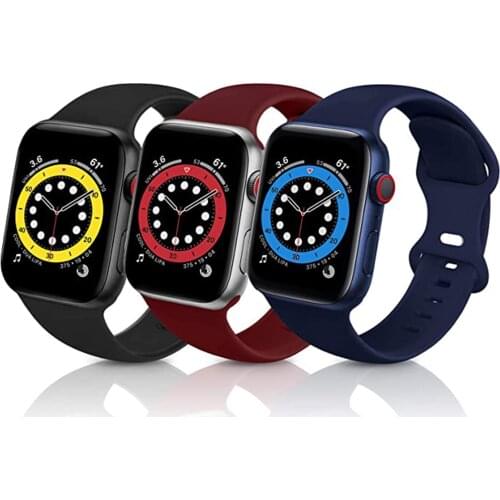 Silicone Strap for Apple Watch Band 44mm 40mm IWatch Band 38mm 42mm Liquid Watchband Bracelet for Apple Watch Series Se 6 5 4 3