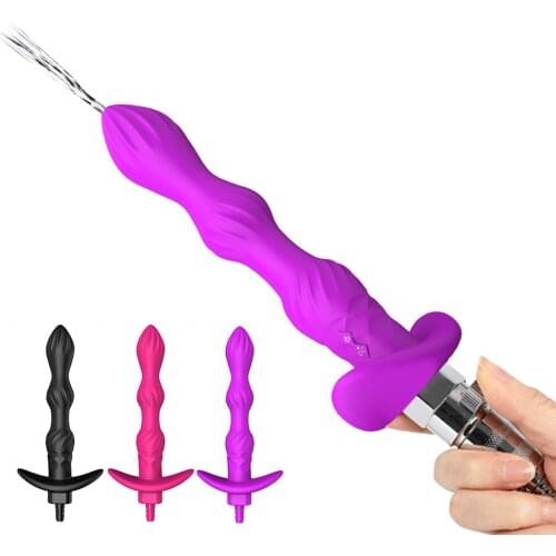 Sex Toys for Woman Man Silicone Enema Shower Vibrator Anal Beads Butt Plug Syringe Douche System Prostate massage for Gay