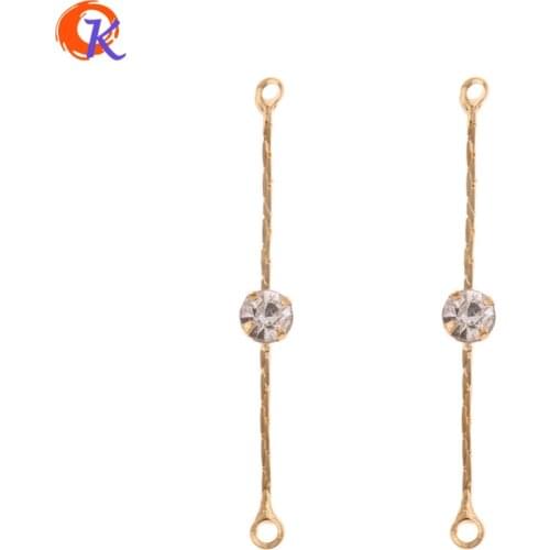 Cordial Design 50Pcs 4*35MM Jewelry Accessories/DIY Making/Genuine Gold Plating/Rhinestone Pendant/Hand Made/Earring Findings