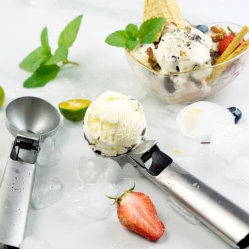 Ice Cream Scoops Stacks Stainless Steel Ice Cream Digger Non-Stick Fruit Ice Ball Maker Watermelon Ice Cream Spoon Tool