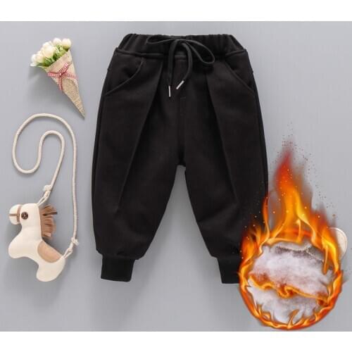 Thickening Boys Pants Winter Children Clothes Kids Girls Three Layers Warm Trousers Causal Boys Sports Long Pants Girls Pants