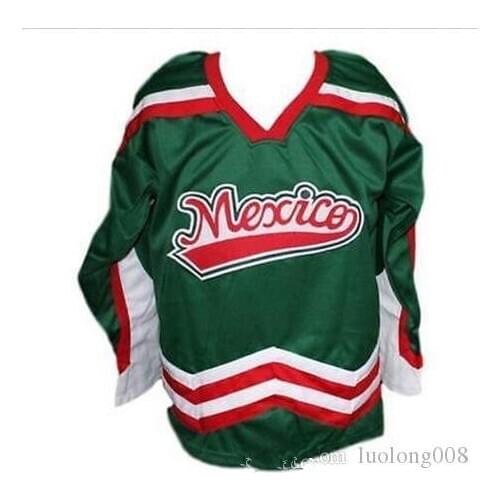 Vintage Mexico Hockey Jersey Embroidery Stitched Customize any number and name Jerseys