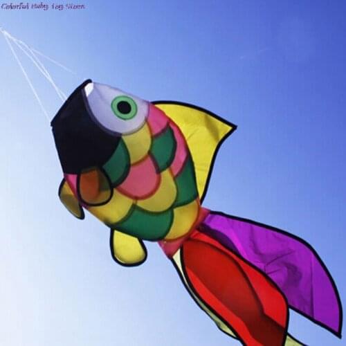 1pc Rainbow Fish Kite Windsock Outdoor Garden Decor Kids Line Laundry Kids Toys