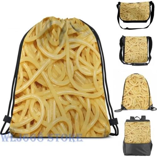 Funny graphic print shoulder Bags women Pasta Lover Noodles Everywhere Single shoulder backpack travel for men Gym Bag