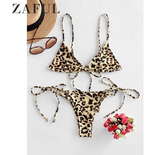 ZAFUL Sexy Snake Print Bikini Set High Waist Swimwear Women Hollow Out Swimsuit Female Brazilian Bikini Bathers Bathing Suit