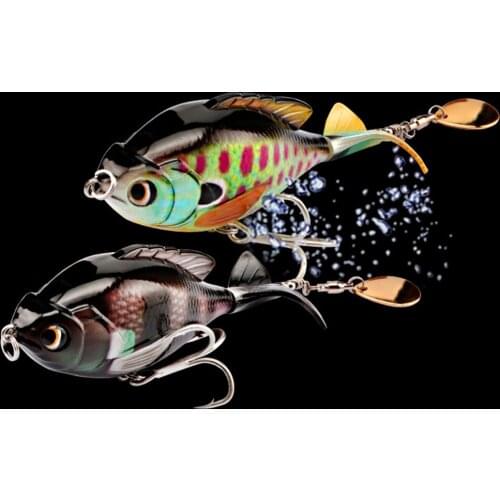 1pcs/5 Colors Floating Fishing Lures 95mm/16.9g Propeller Rotating Tractor Fishing Bait Fishing Tackle 3D Eyes Artificial Bait