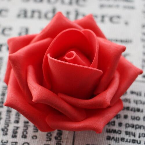 100pcs 6CM PE Foam Rose Flower Head Artificial Flowers DIY Wedding Party Decoration Supplies Simulation Fake Home Decorations
