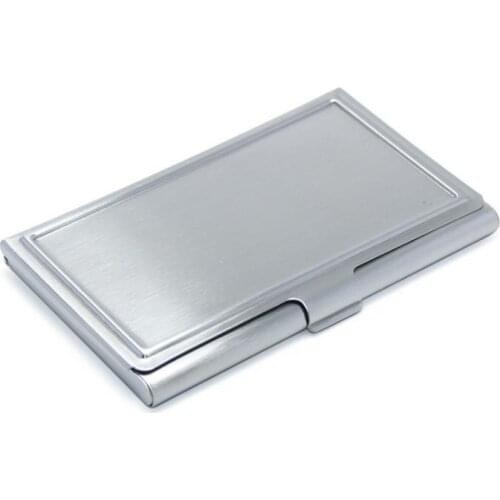 100PCS Blank DIY Stainless Steel Metal Business Name Credit ID Card Pocket Case Box Keeper Holder SN255