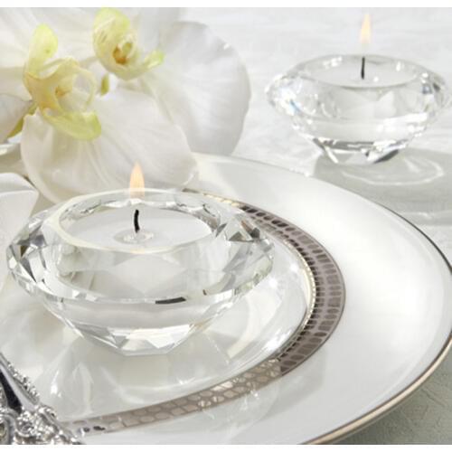 Wedding Gifts Crystal Diamond Shape Candle Holder for Table Decoration 2PCS/LOT